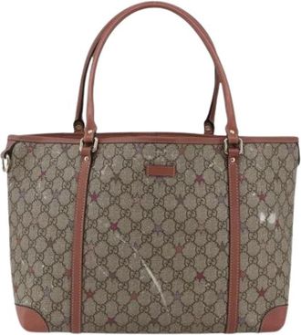 Gucci Pre-owned Vintage Canvas Tote Bag - Dames - Vintage Shopper - Bruin - ONE Size - Vintage