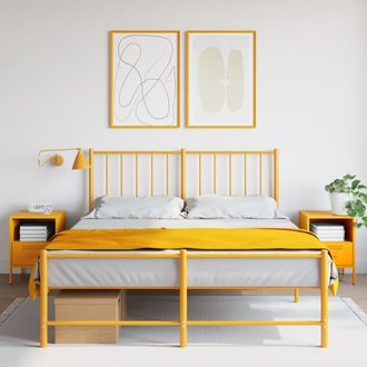 Berkfield Home Bedside Cabinets 2 pcs Mustard Yellow 36x39x50.5 cm Steel