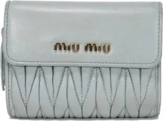 Miu Miu Pre-owned Wallets, female, Blue, Size: ONE SIZE Pre-owned Leather Wallet