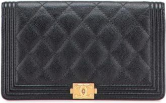 Chanel Pre-owned Boy Long wallet (bi-fold) - Dames - Vintage Accessoires - Zwart - ONE Size - Vintage