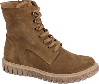 Bueno Womens Scarlett Lace-Up Boots In Brown Suede