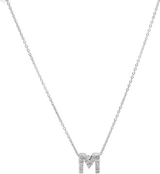 Roberto Coin 18K White Gold Tiny Treasures Diamond Letter M Pendant