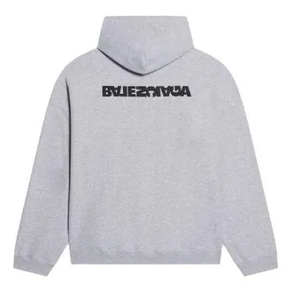 Balenciaga Turn Hoodie Wide Fit Heather Grey Black 674986TLVB41167