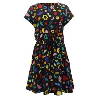 Moschino Love Moschino Printed Mini Flared Dress in Multicolor Cotton