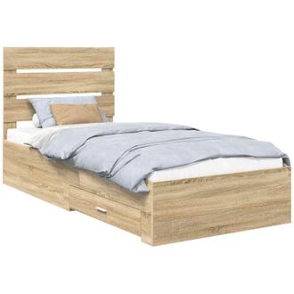 vidaXL Estructura De Cama Con Caj&oacute;n Roble Sonoma 100 X 200 Cm Vidaxl