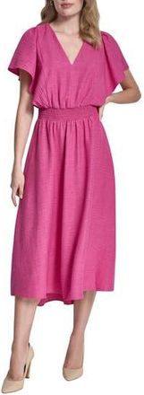 DKNY Smocked High-Low Dress in Rose Violet at Nordstrom Rack, Size 14