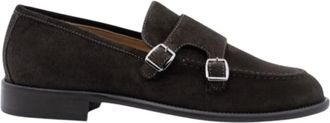 Antica Cuoieria Schoenen, Heren, Bruin, 44 EU, Leer, Instapper met dubbele gesp