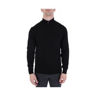 HUGO BOSS Ebenji Half-Zip Sweater - Heren - Coltruien - Zwart - 3XL - Wol - Truien & Vesten
