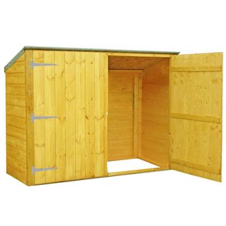 Shires Bike Store Pent Shiplap Garden Bicycle Shed no floor in Brown