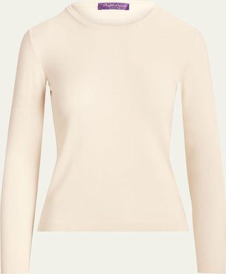 Ralph Lauren Collection Crewneck Long-Sleeve Cashmere Sweater