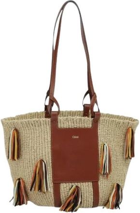 Chlo&eacute; Pre-owned Canvas Schoudertas - Dames - Vintage Shopper - Beige - ONE Size - Vintage