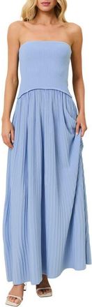 Solid & Striped Soglio Strapless Rib Maxi Dress in Blue Lagoon at Nordstrom, Size X-Small