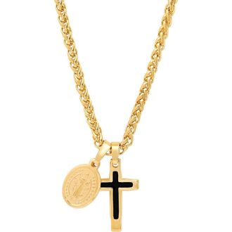 Steeltime Mens Lady Guadalupe Pendant Necklace in Gold at Nordstrom Rack