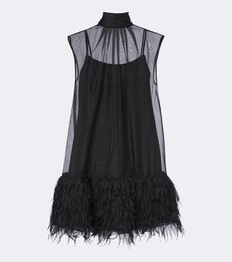 SIMKHAI Shirya fringed organza minidress