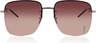 Saint Laurent SL 312 M 011 Womens Sunglasses Silver Size 58 - Free RX Lenses - Free RX Lenses