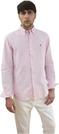 Polo Ralph Lauren Gestreept Oxford overhemd - Heren - Casual Overhemden - Roze - L - Katoen - Overhemden