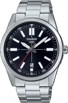 Casio Casio Dress Pointer Display Analog Watch Steel Black MTP-VD02D-1E