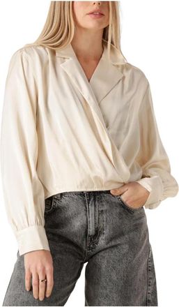 Another Label Danai Top - Dames - Blouses - Beige - XS - Polyester - Overhemden