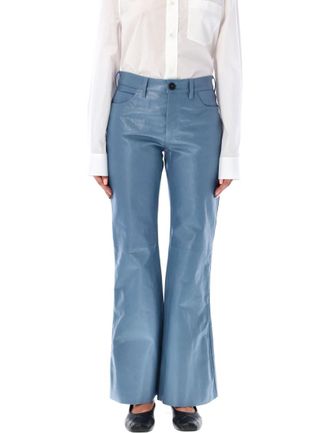 Marni Blue Leather Trousers