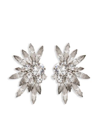 Jennifer Behr Shanti earrings - women - Rhodium Plated Metal/Crystal - One Size - Silver
