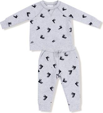 Angel Dear Kids Print French Terry Sweatshirt & Joggers Set in Gray at Nordstrom, Size 18-24M