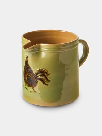 Poterie d'&Eacute;vires Chickens Hand-Painted Ceramic Straight-Edge Medium Jug