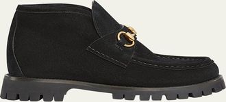 Gucci Sylke Suede Horsebit Booties