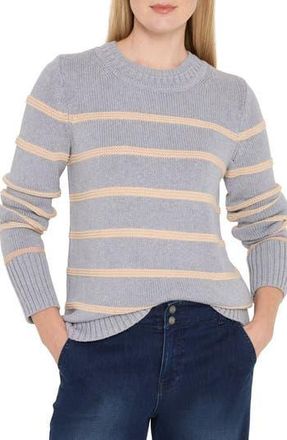 Nic+Zoe Go to Stripe Cotton Sweater in Grey Multi at Nordstrom Rack, Size Xx-Large