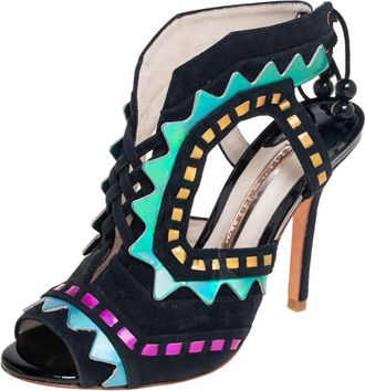 Sophia Webster Multicolor Suede And Leather Riko Cutout Sandals