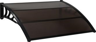 vidaXL Marquesina De Puerta Pc Negro 120x100 Cm Vidaxl