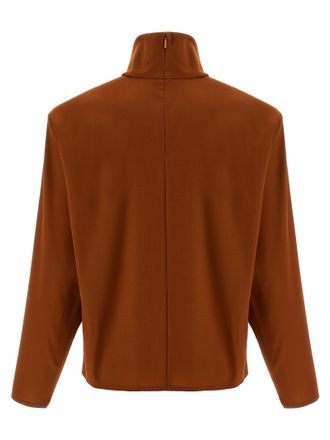 Saint Laurent Structured Shoulder Sweater - Caramel