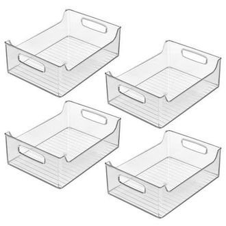 Linus Plastic Stackable Pantry Bin with Handles, Set of 4, Clear, Made in USA at Nordstrom