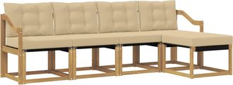 vidaXL Conjunto De Sof&aacute;s De Exterior 5 Uds. Y Beige Vidaxl