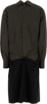 Maison Margiela Womens Dress Shirt Blue Exterior Cotton