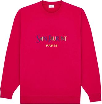Saint Laurent Paris Sweatshirt - Dames - Sweatshirts - Rood - XS - Katoen - Hoodies & sweatvesten