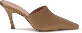 Amina Muaddi Brown Silk Womens Sandals