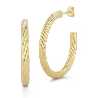 Glaze Jewelry Sterling Silver Oval Twist Hoops