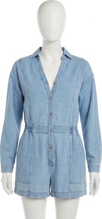 Z Supply Sully Twill Romper In Lake Blue