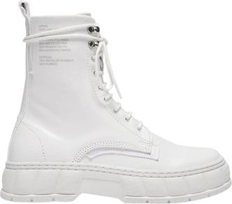 Viron Lace-up Boots - Dames - Veterlaarzen - Wit - 44 EU - Leer - Schoenen