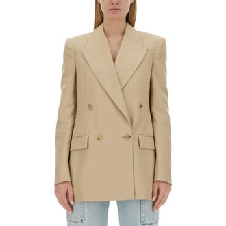 Stella McCartney Stella McCartney, Blazers, female, Beige, Size: M Double-Breasted Blazer