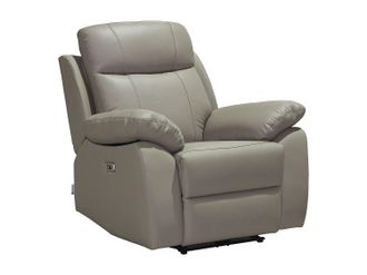 Vente-Unique Sill&oacute;n relax el&eacute;ctrico en cuero color topo VIPINO