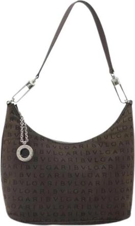 Bulgari Pre-owned Canvas Schoudertas - Dames - Vintage Schoudertas - Bruin - ONE Size - Vintage