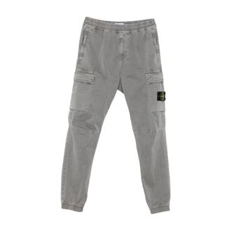 Stone Island Grijze Casual Broek - Heren - Slim Fit Broeken - Grijs - W32 - Broeken