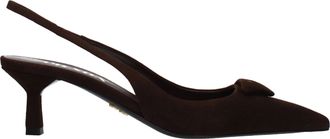 Prada Damess Sandalen Bruin Su&egrave;de/Testa Di Moro