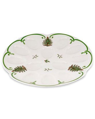 Spode Christmas Tree Devilled Egg Dish