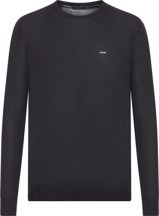 Prada Embroidered Long-sleeves Wool Sweater