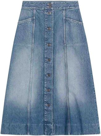 Valentino Garavani Gonna In Denim Medium Blue Denim