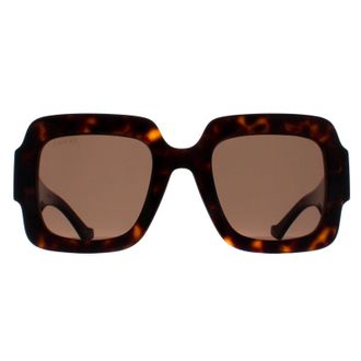Gucci Square Womens Havana Brown GG1547S - One Size