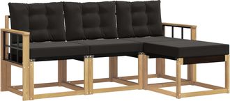 vidaXL Conjunto De Sof&aacute;s De Exterior 4 Uds. Blanco Y Negro Vidaxl
