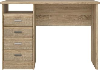 Calicosy Escritorio de 4 cajones L110 cm - Efecto Roble